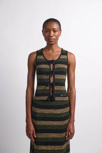 Ganni - Ribbed Merino Tie Top