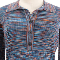 JONATHAN SIMKHAI WOMEN'S CAICOS SWEATER in blue multi - women's cardigan - detail view