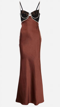 Self-Portrait - Women's Satin Diamante Gown