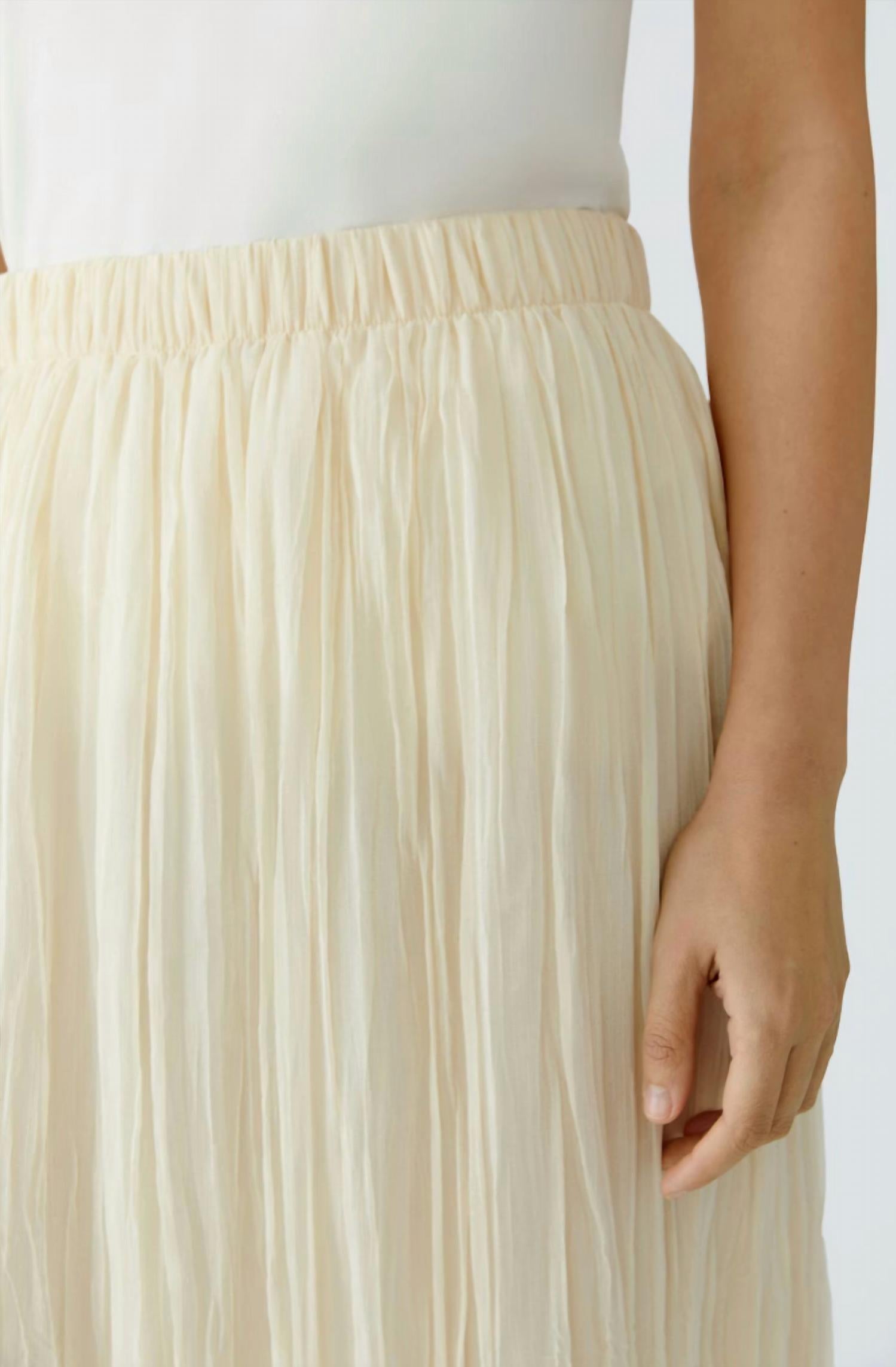 Oui Pleated Midi Skirt in whitecap - women's skirt - view 4