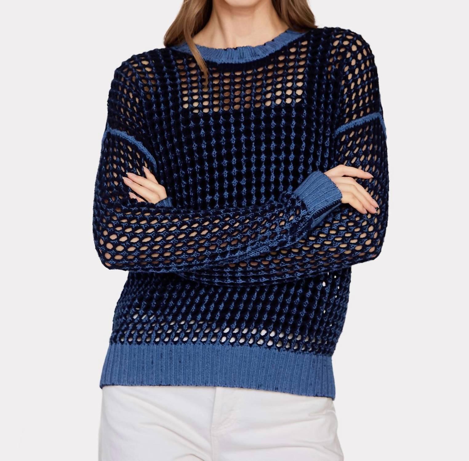 Autumn Cashmere - Inked Chunky Mesh Crew Sweater