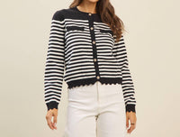 Able - Scalloped Stripe Cardigan