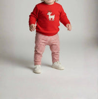 Bailey Boys Reindeer Games Pants Set in red pink - item