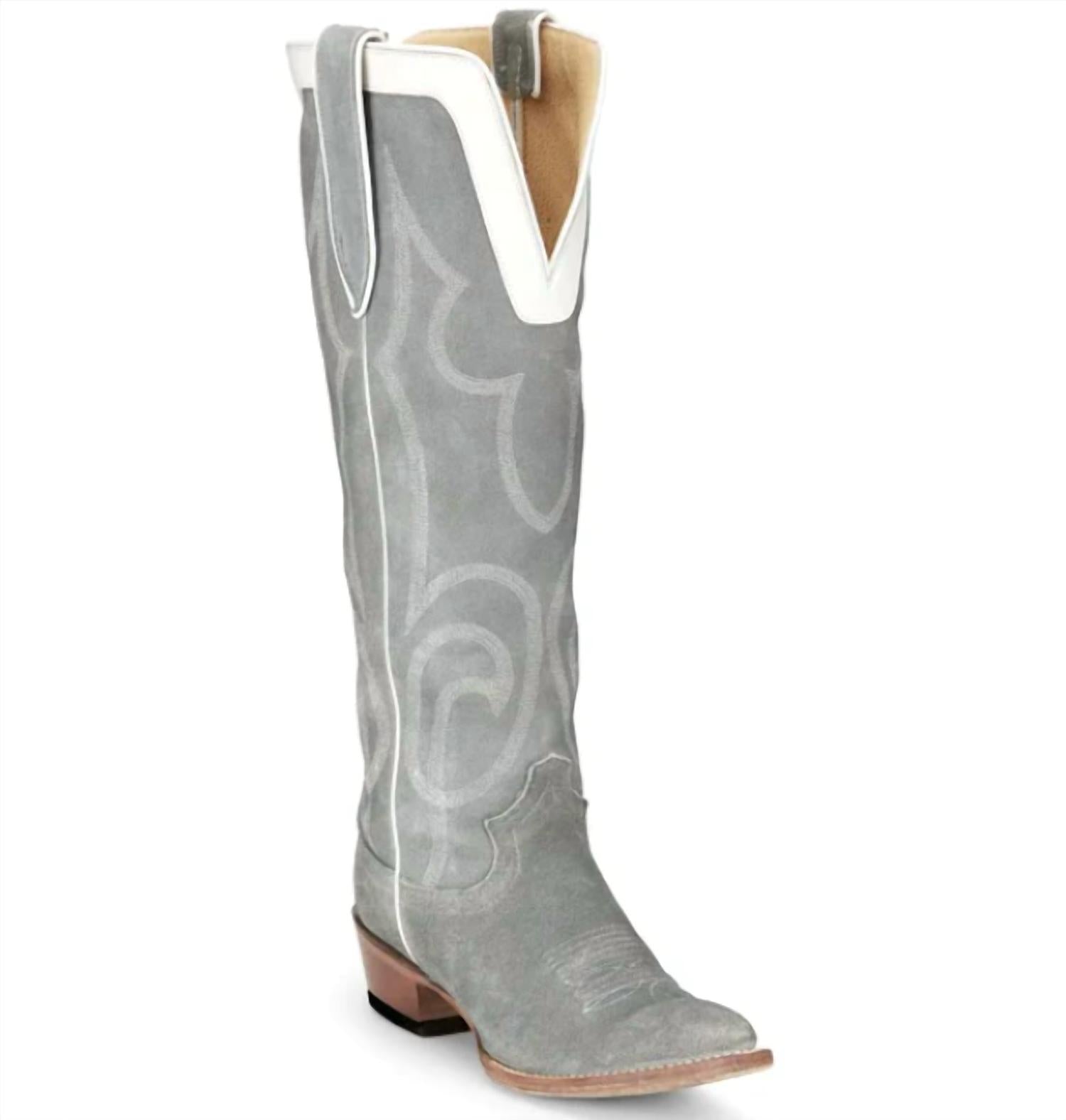 Justin Women's Verlie 17" Medium Round Toe Boot in grey - women's shoe