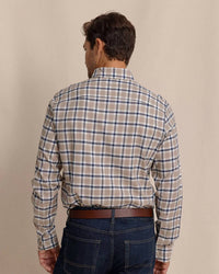 SOUTHERN TIDE Beachrock Plaid Skipjack Sport Shirt in sandstone khaki - men's shirt - alternate view