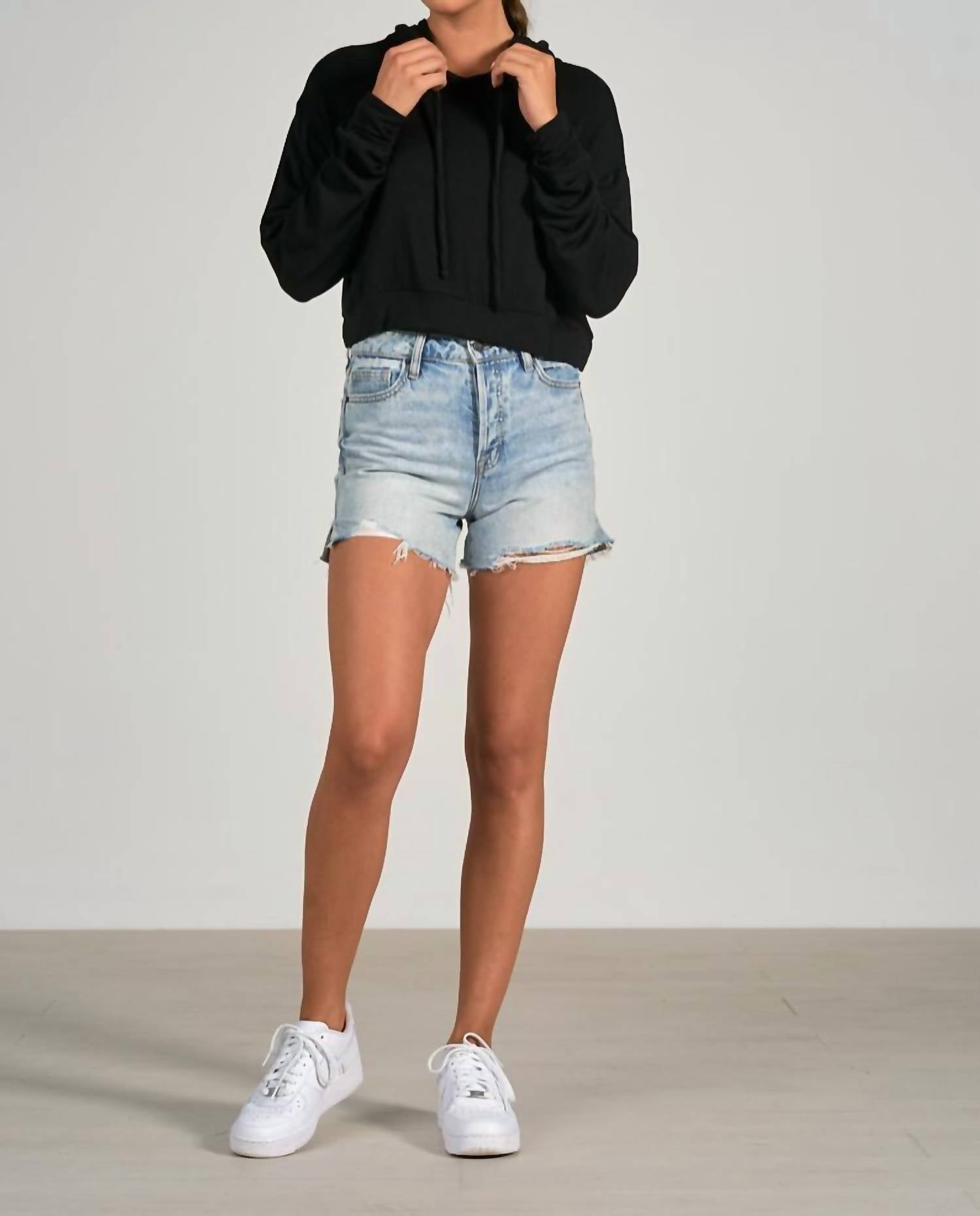 Cheri Long Sleeve Hoodie Crop Top