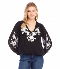 Karen Kane - Eden Embellished Blouson Top