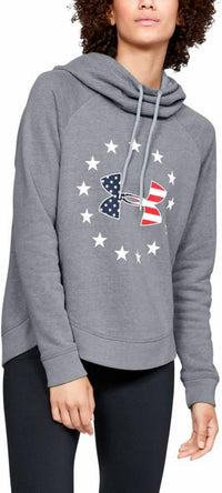 UNDER ARMOUR Freedom Logo Favorite Hoodie in steel light heather - women's top