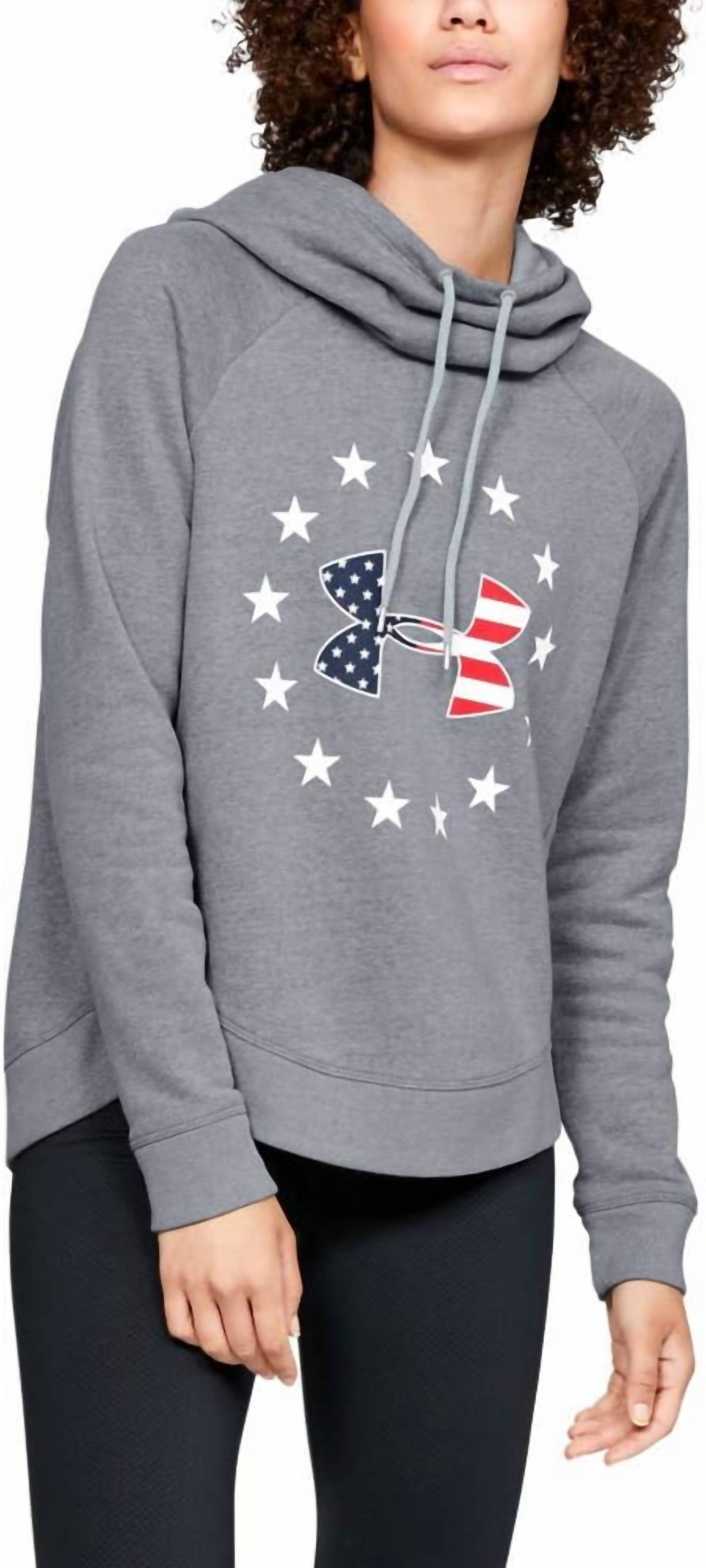 UNDER ARMOUR Freedom Logo Favorite Hoodie in steel light heather - women's top