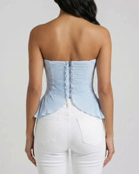 Edit By Nine - Pleated Woven Bustier Top