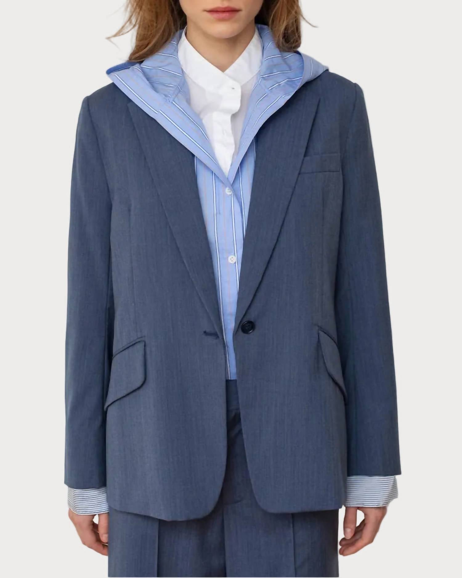 WE-AR4 Venue Blazer in smoke blue - women's jacket