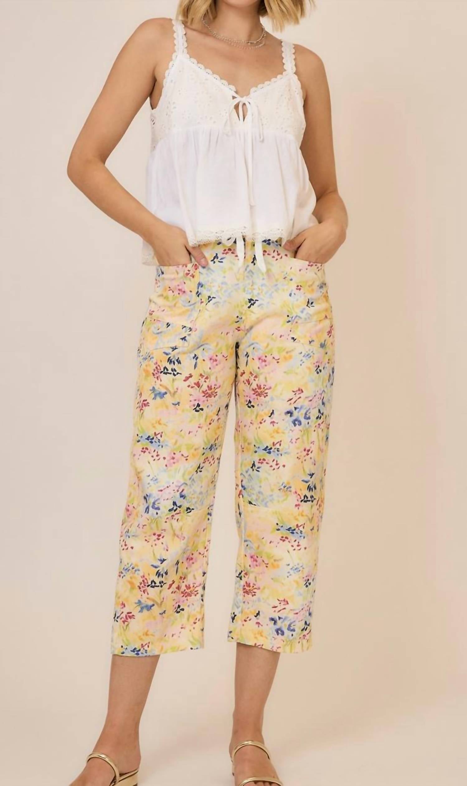 Cozy Co. - Sunny Meadow Barrel Crop Pant