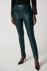 Joseph Ribkoff High-waisted Slim Leather Leggings in emerald - women's pants