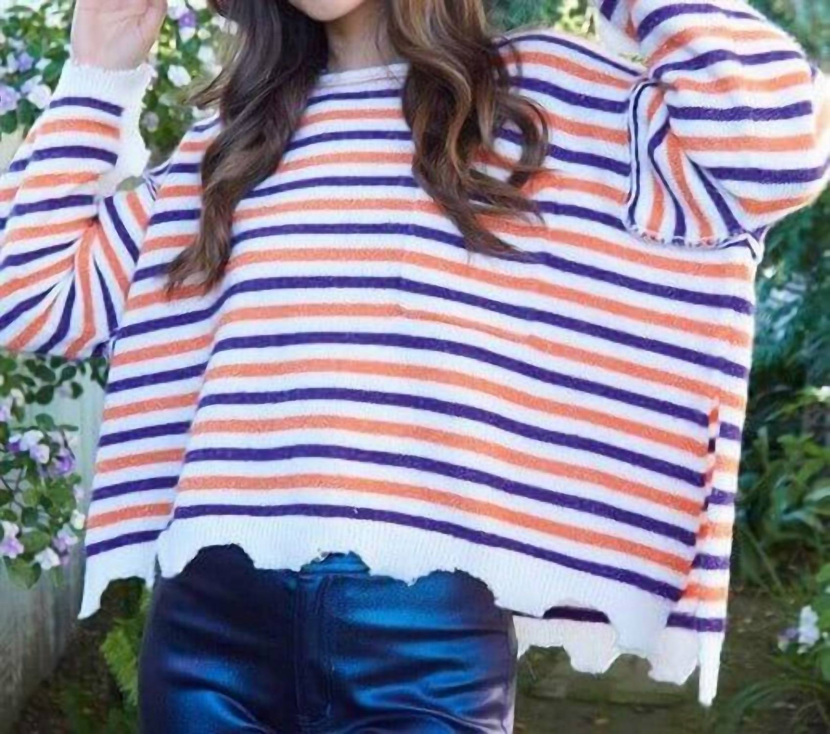 Peach Love - Kathryn Soft Striped Sweater