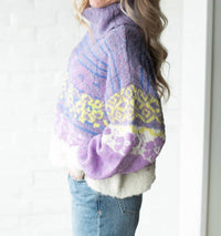 IN-LOOM Women's Multi Color Sweater in purple - women's sweater - alternate view
