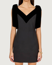 endless rose Mollie Velvet Detail Mini Dress in black - women's dress - view 4