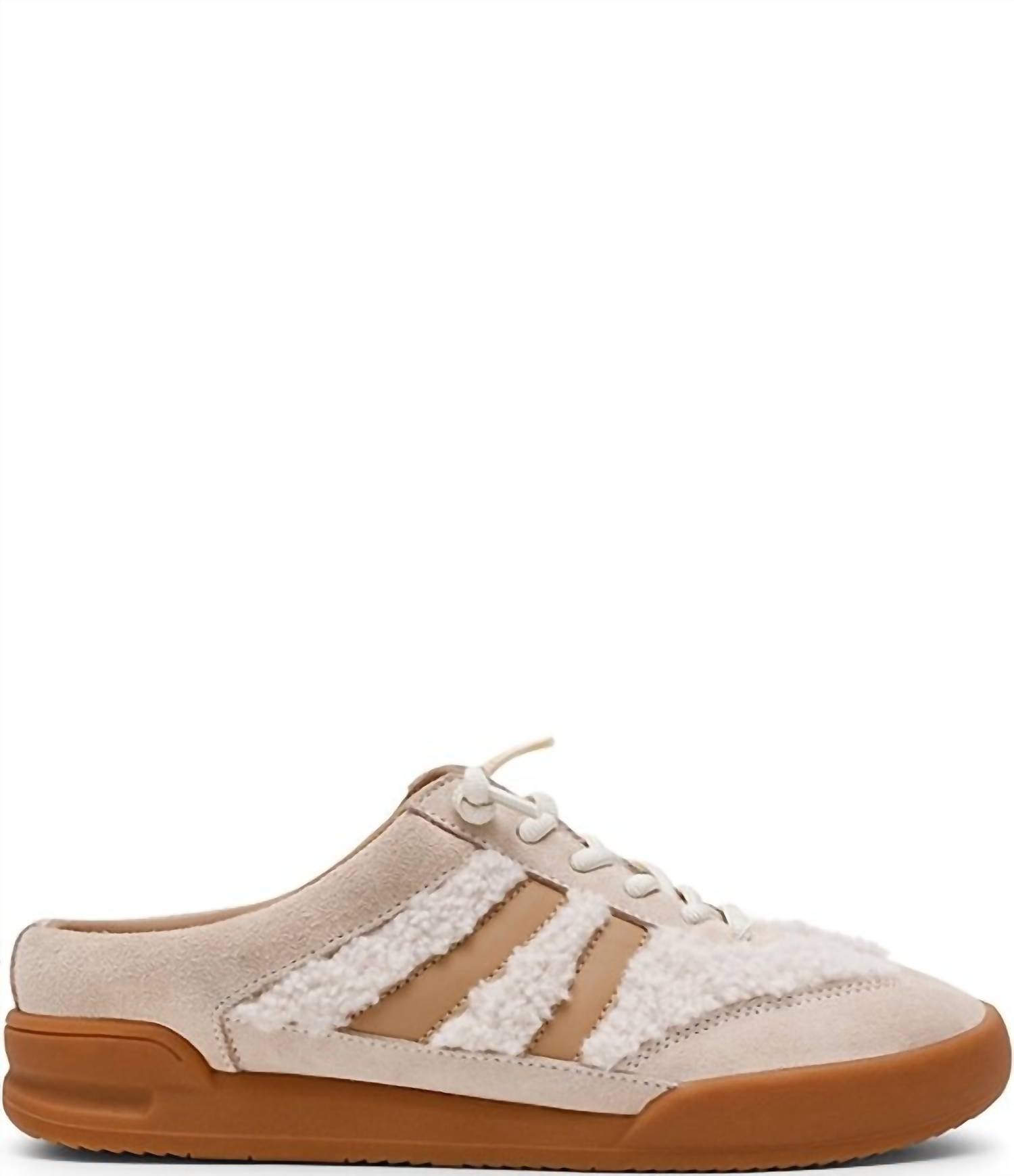 STEVE MADDEN Women's Vandy Fuzzy Backless Mule Sneakers in bone - women's shoe