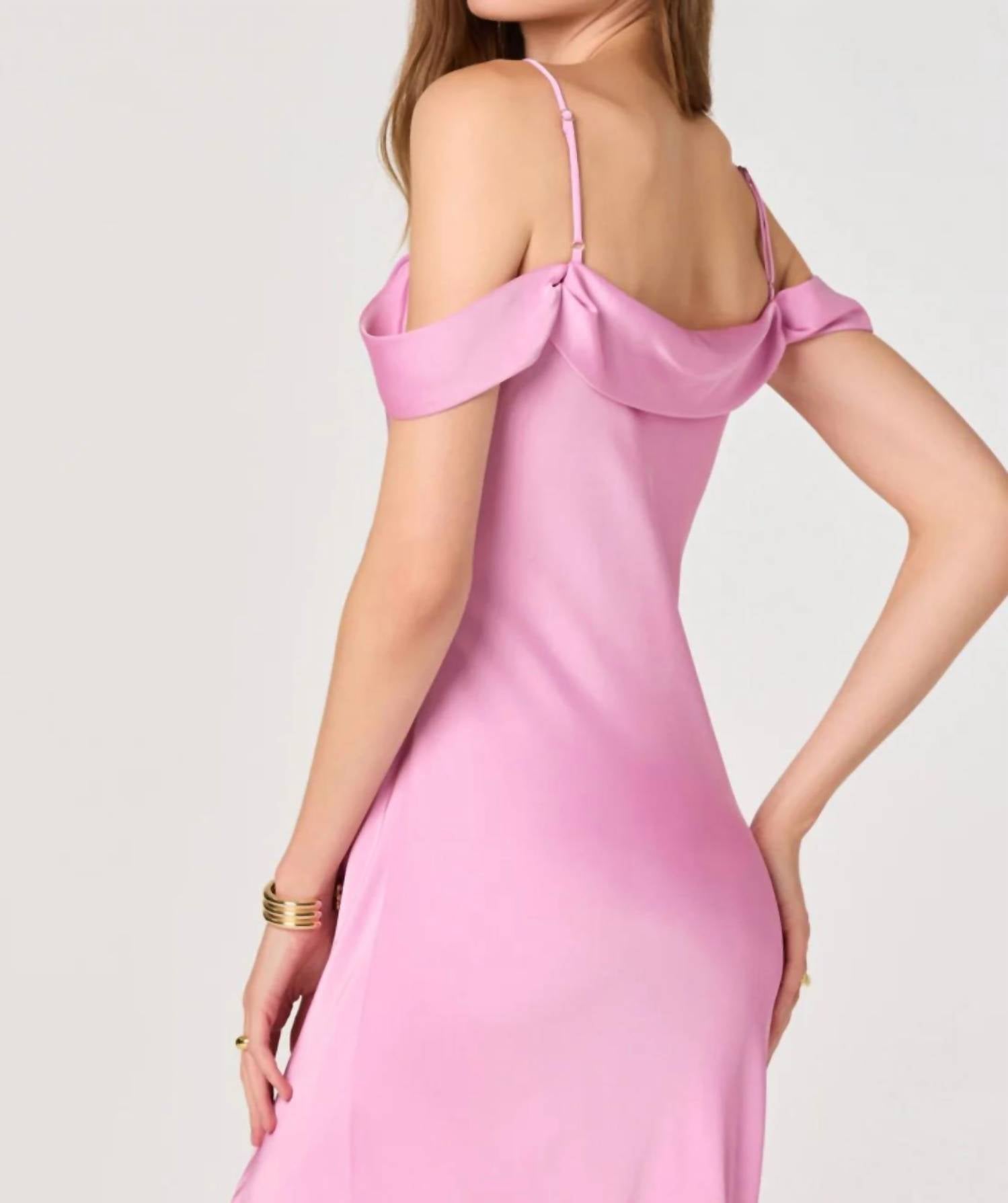 Astr - Araxie Off-the-shoulder Cowl Midi Dress