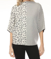 Joseph Ribkoff - Mix Pattern Boxy Sweater Top