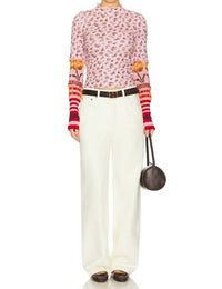 Free People Bold Bowery Folded Sleeve Top in cherry blossom combo - women's sweater - view 4