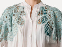 forte forte Floréal Embroidered Blouse in white - women's blouse - alternate view