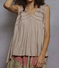 POL Loose Fit Babydoll Top in light pink - women's blouse