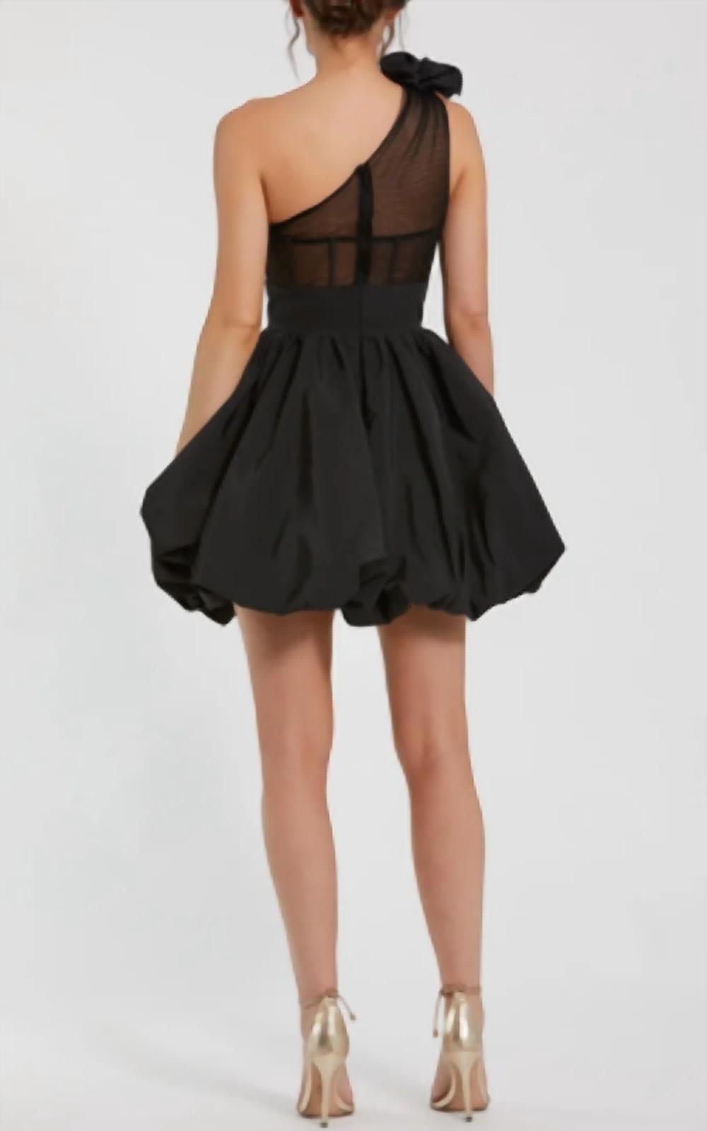 Mac Duggal - Taffeta One Shoulder Ruffle Bubble Mini Dress