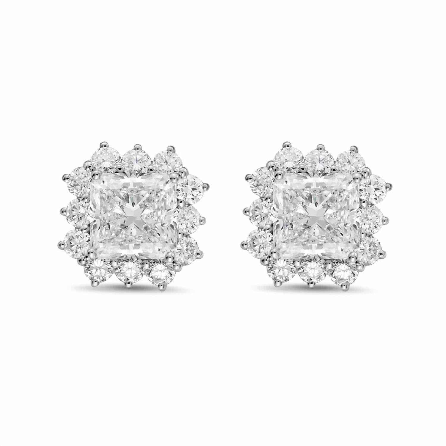 Diana M Jewels - Women's Radiant Lab-Grown Diamond Stud Earrings (9.00 Ct TCW) - Elegant Plus