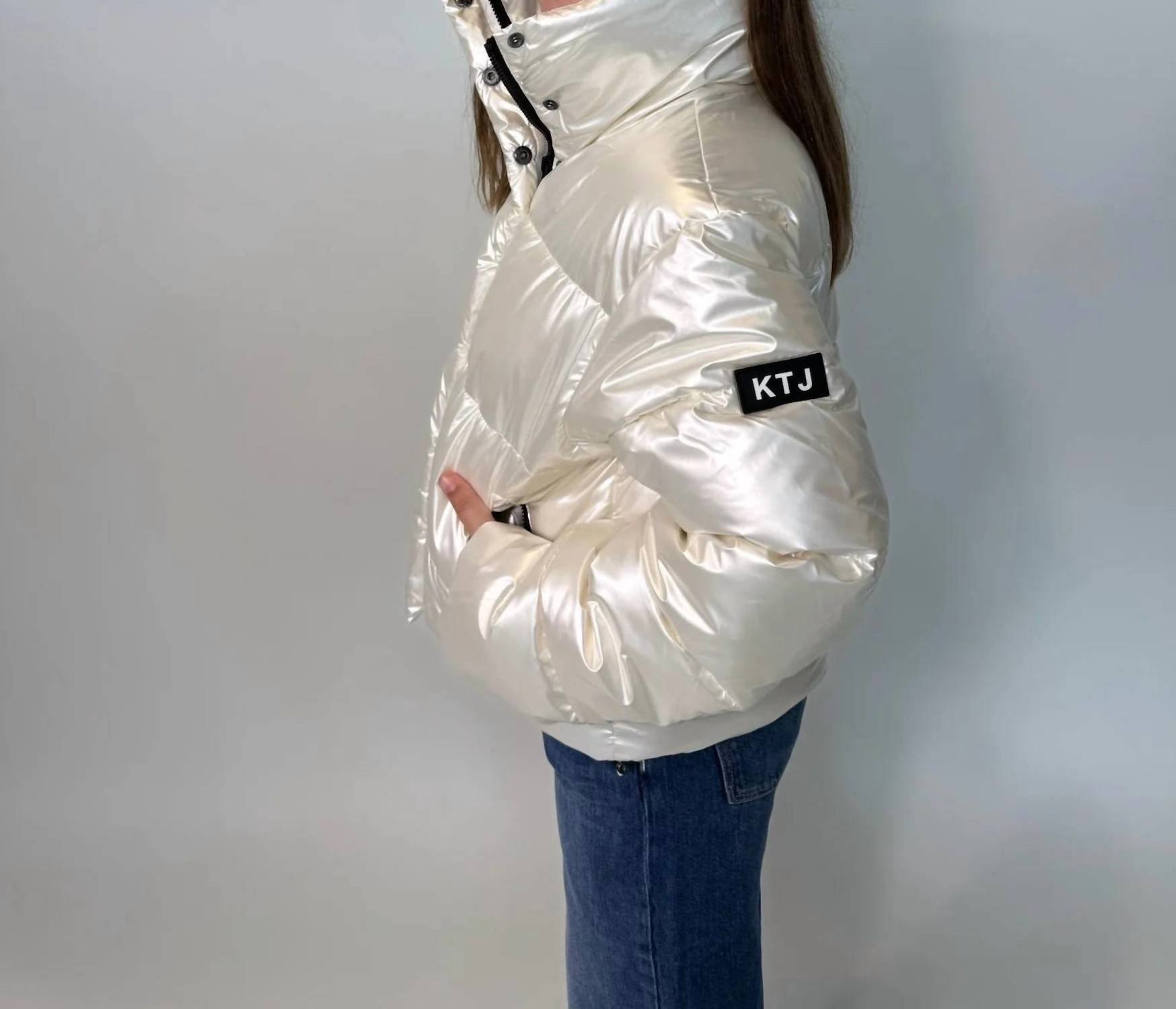 Katie J NYC Girls Jennifer Jacket in opal irredescent - kids' jacket - alternate view