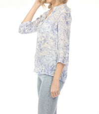 Charlie B - Printed Roll-up Sleeve Blouse