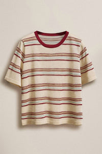 Urban Daizy - Women's Striped Knit Crew Neck Tee
