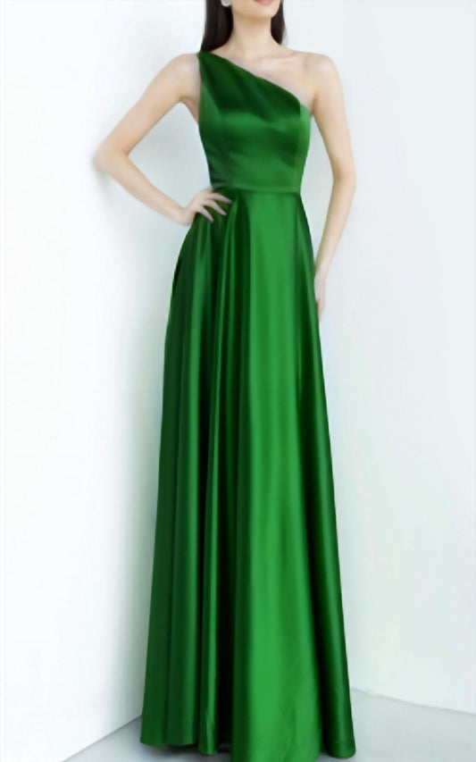 Jovani - One Shoulder Satin Gown
