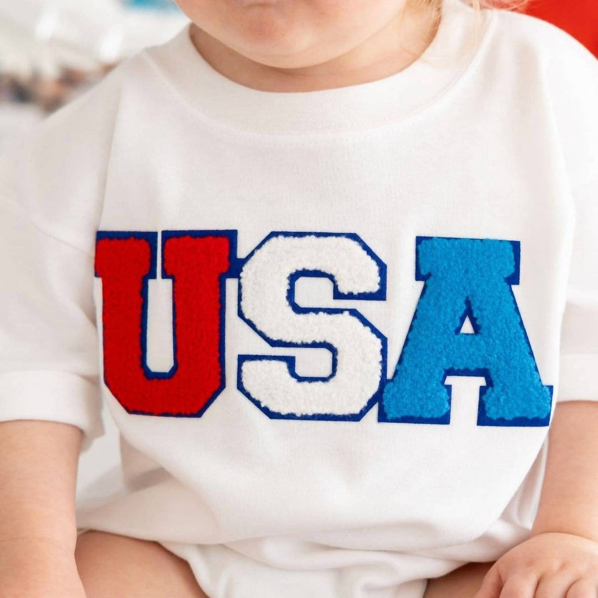 Sweet Wink - Baby Usa Patch Short Sleeve Romper