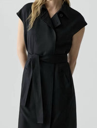Theory - CRISP COLLAR DOUBLE BREASTED BELT DRESS