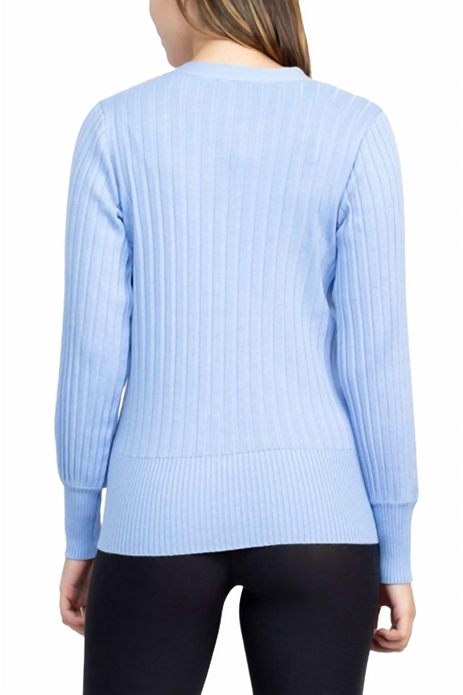 Cyrus - V-neck Button Down Long Sleeve Knit Cardigan