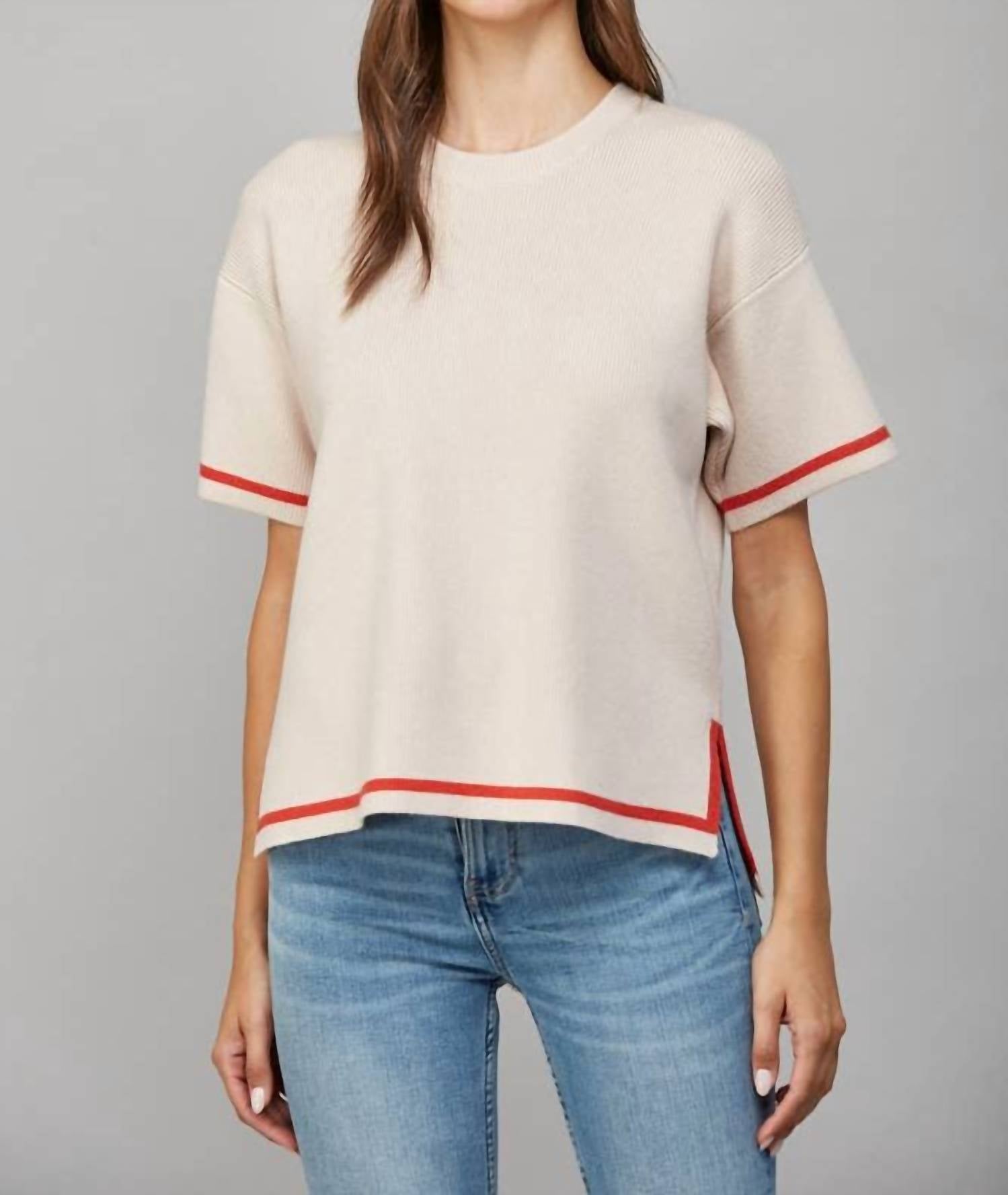 Fate - Edge Contrast Trim Sweater Tee