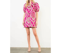 Thml - Puff Sleeve Floral Embroidery Detail Dress