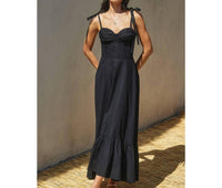Dress Forum - Cotton Poplin Ruched Detail Maxi Dress