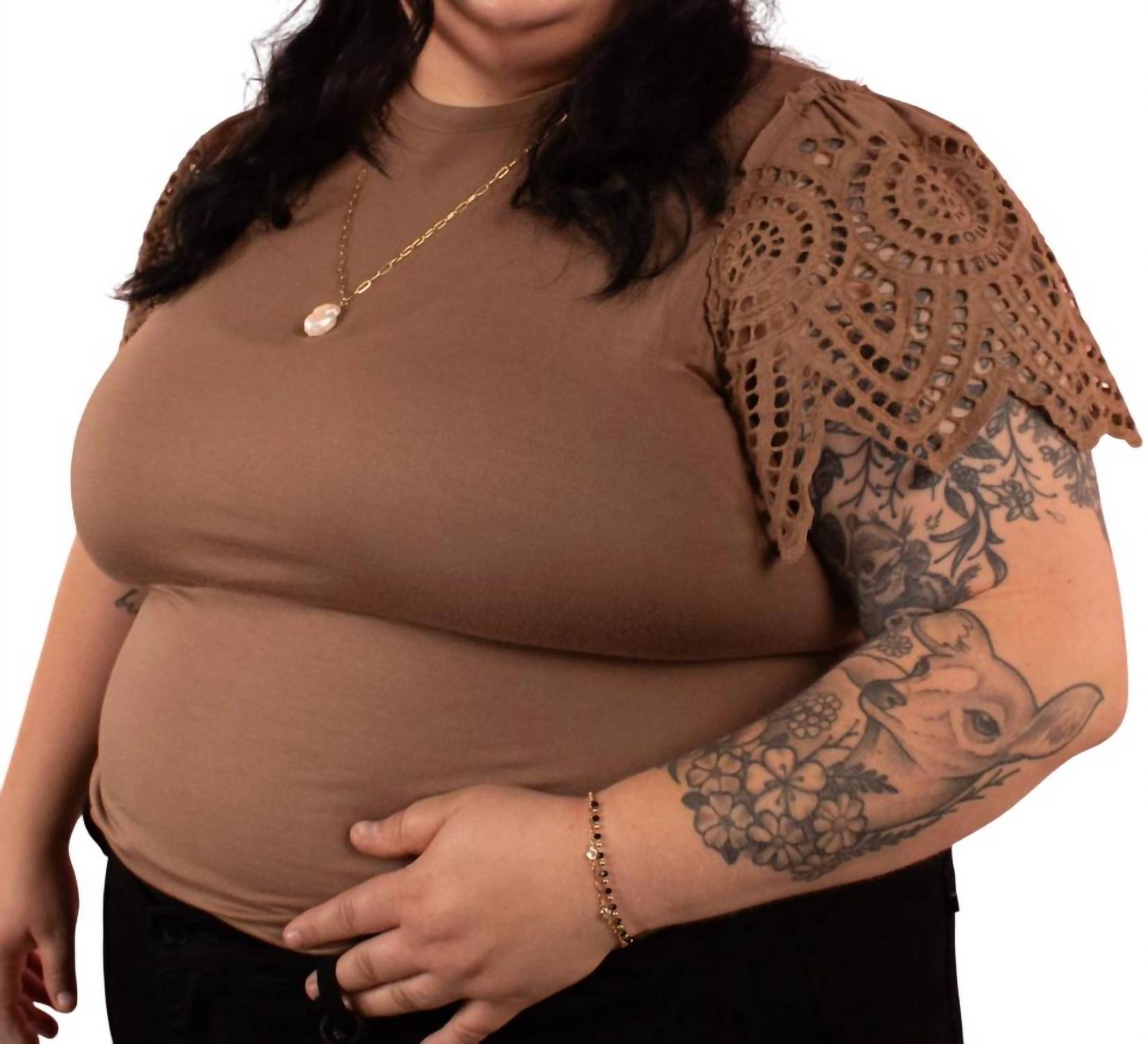 Mikarose - Demi Crochet Sleeve Top