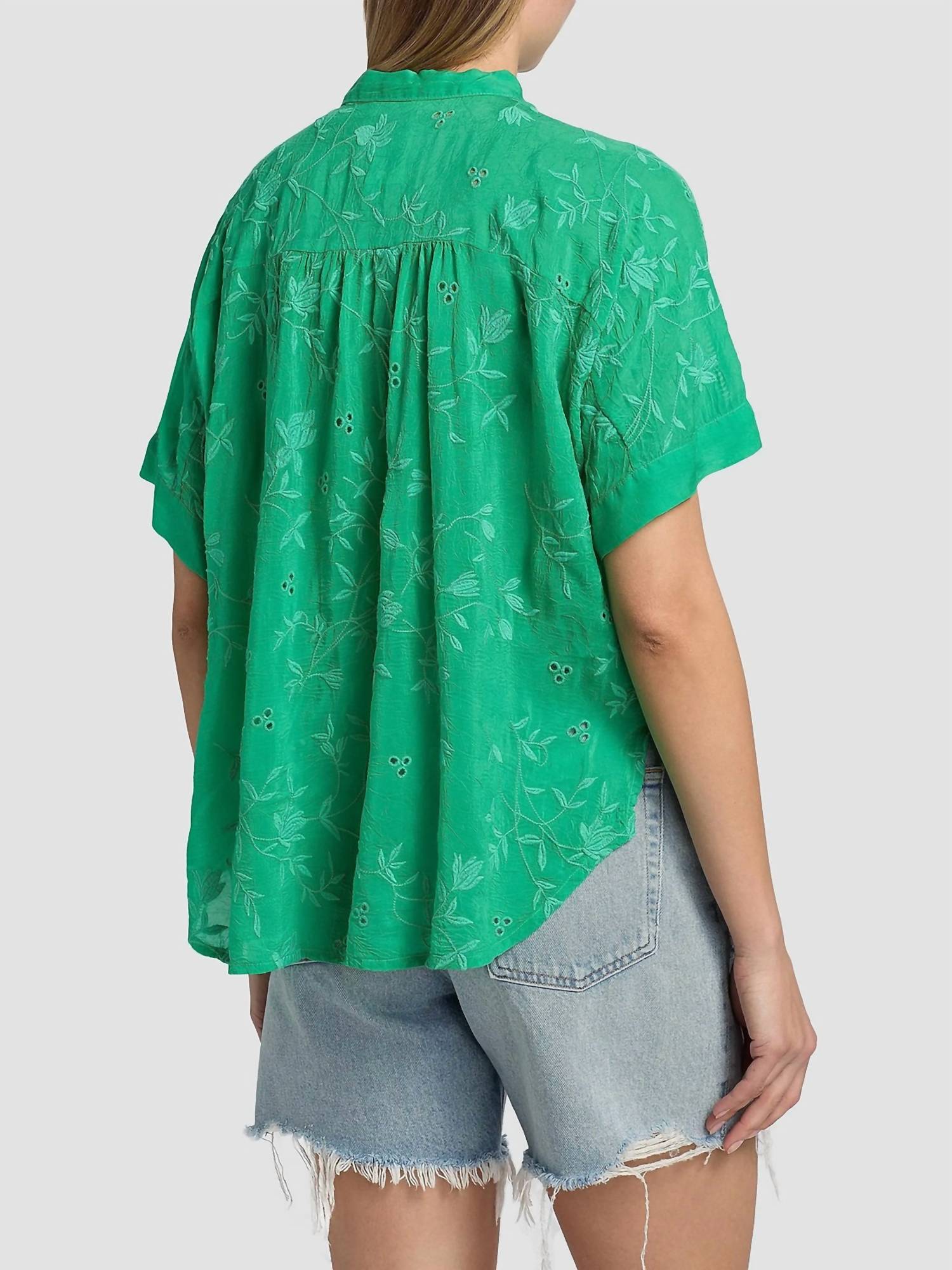 Johnny Was - AUDREY EYELET SHORT SLEEVE SHIRT