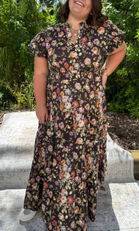 Entro - Floral Tiered Midi Dress