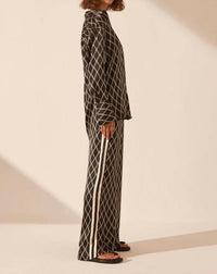 Shona Joy - Silk Contrast Relaxed Shirt