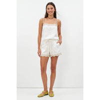 Naked Zebra - Scallop Trim Linen Shorts