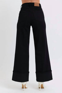 Judy Blue - Retro Wide Cuffed-leg Western Jeans