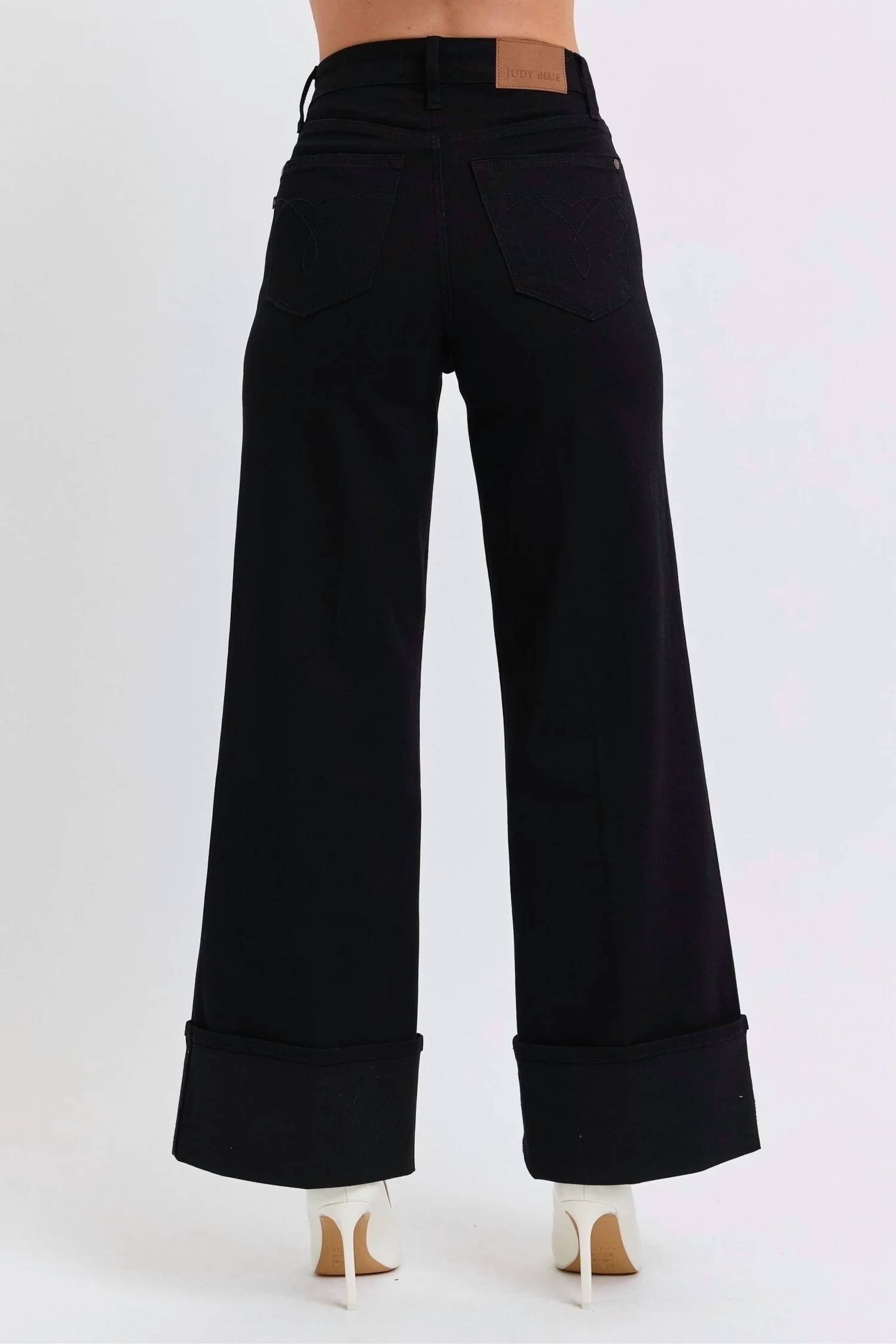 Judy Blue - Retro Wide Cuffed-leg Western Jeans