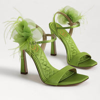 Sam Edelman - Women's Leana Suede Squared Open Toe Stiletto Heeled Sandals