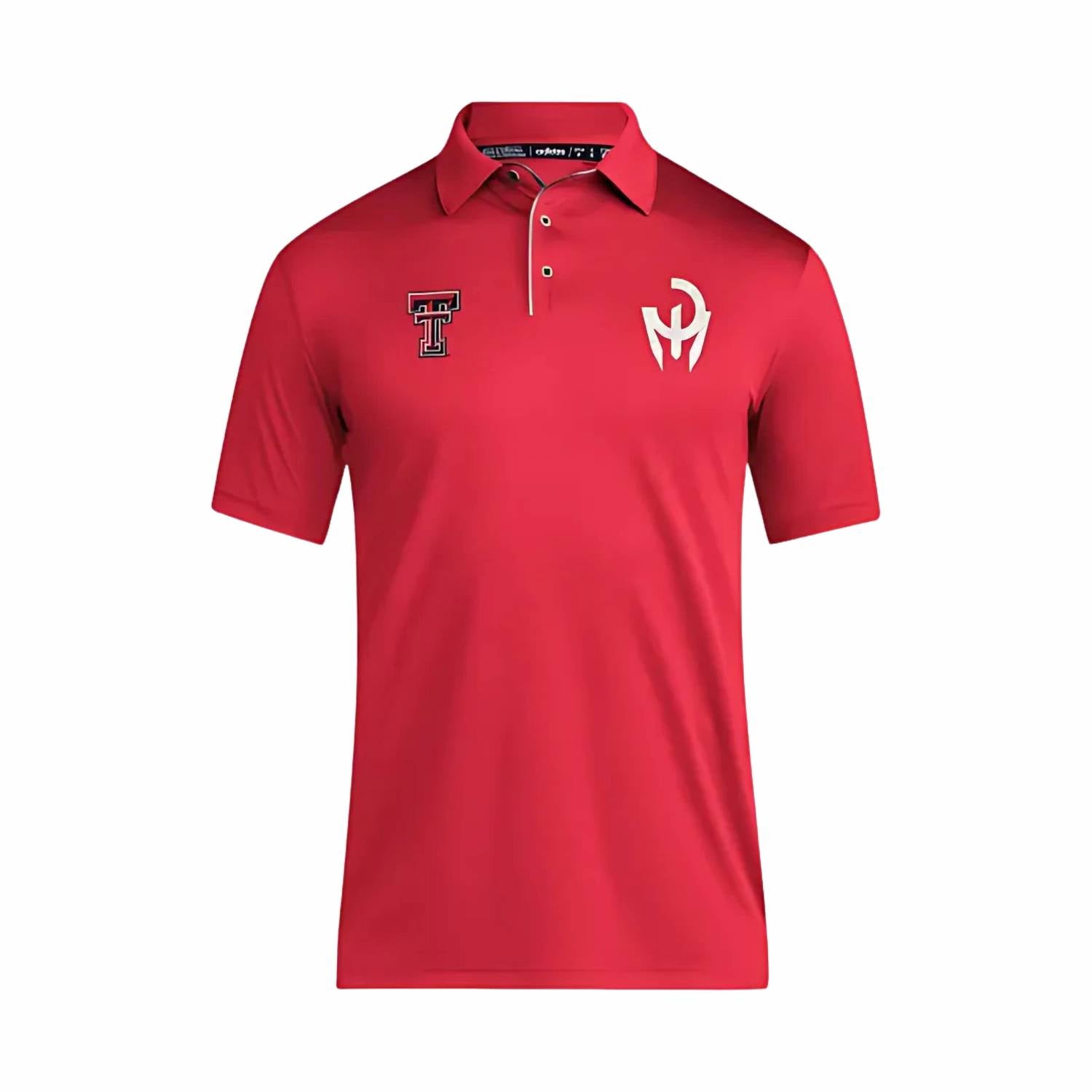 adidas Men's Texas Tech X Mahomes Coaches Polo in red - men's shirt