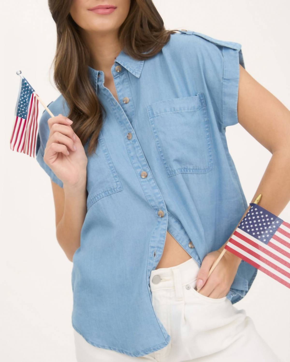 Blu Pepper - Leah Chambray Camp Shirt