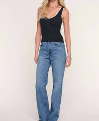 heartloom Kayla Ribbed Scoop Neck Tank Top in black - women's tank top - view 4