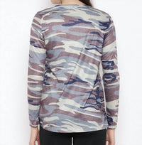 Shirley Stone - Camo Keyhole Knot Top